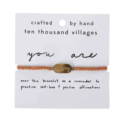 Affirmation Bracelet - You Are Strong, Nepal