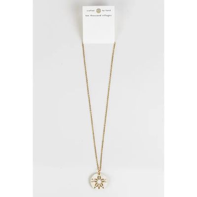 Horn Sand Dollar Pendant Necklace, Vietnam