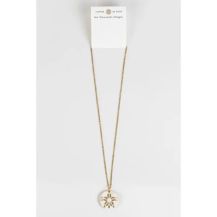 Horn Sand Dollar Pendant Necklace, Vietnam