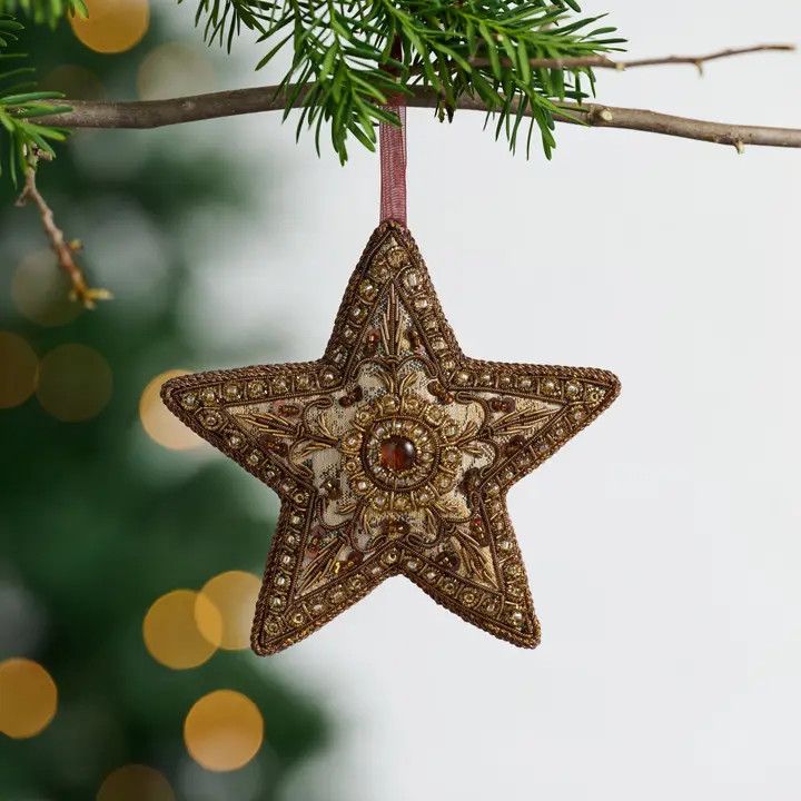 Modern Victorian Intricate Star Beaded Ornament, India