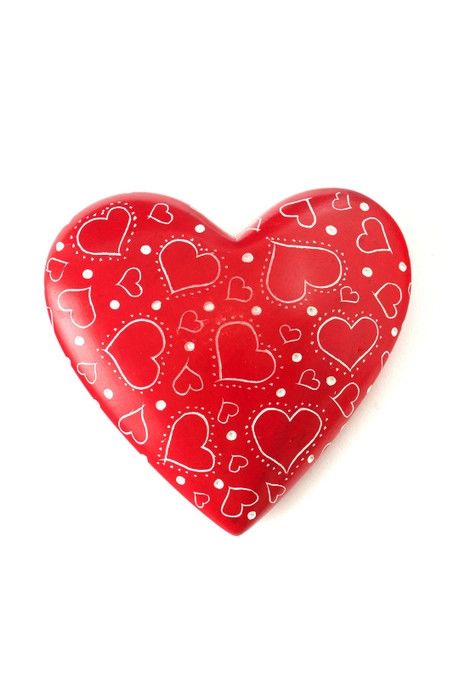 Much Love Red Soapstone Heart, Kenya