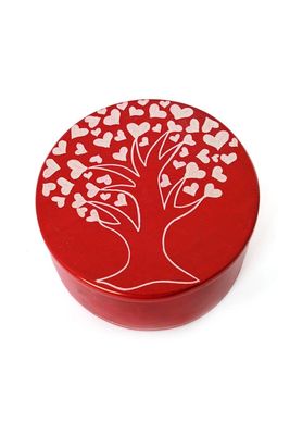 Tree of Hearts Soapstone Box, Kenya