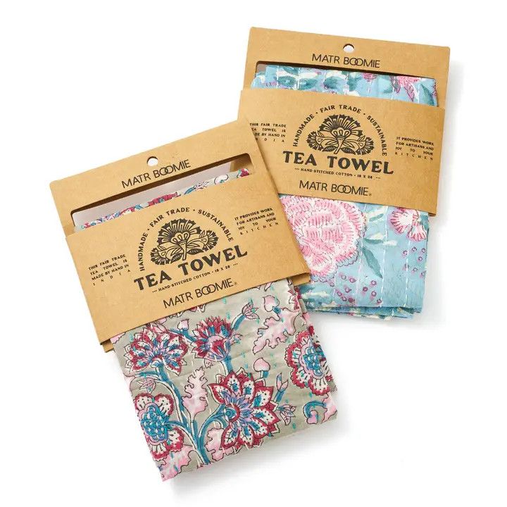 Kantha Tea Towel- Assorted Upcycled Fabrics, India