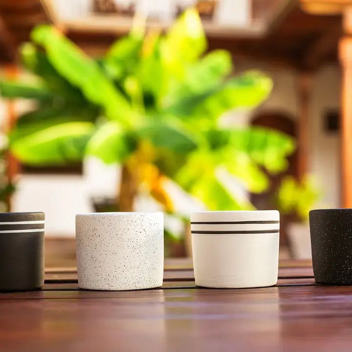 Small Ceramic Planter Black and White Mix, Nicaragua
