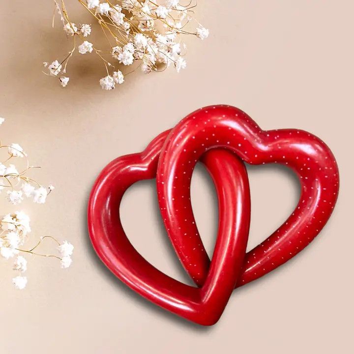 Entwined Soapstone Hearts, Kenya