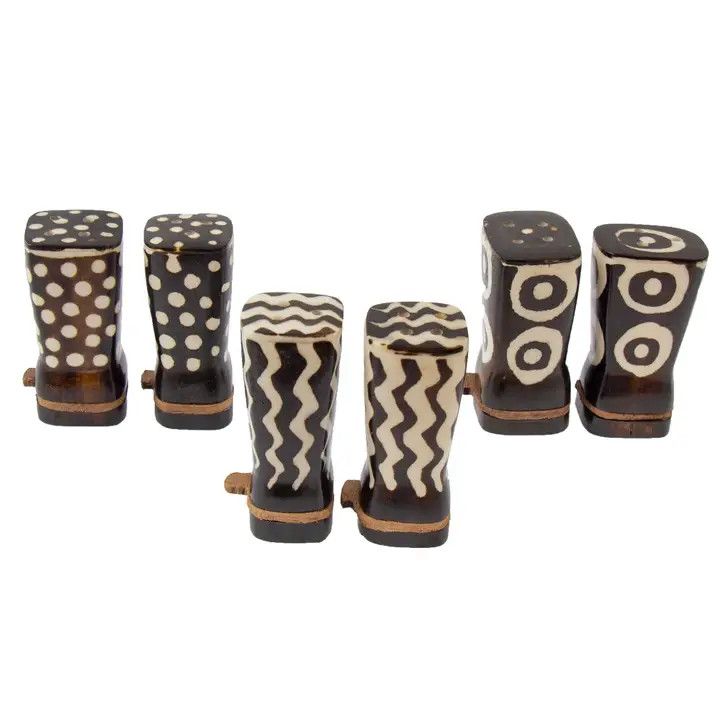Batik Bone Salt &amp; Pepper Shakers, Kenya
