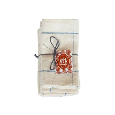 Upcycled Denim Stripe Tea Napkin , Guatemala
