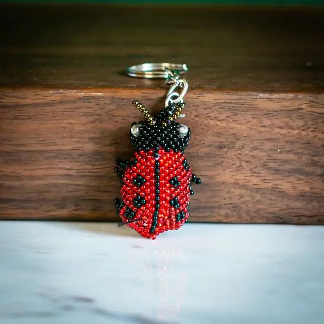 Lady Bug Beaded Keychains, Guatemala