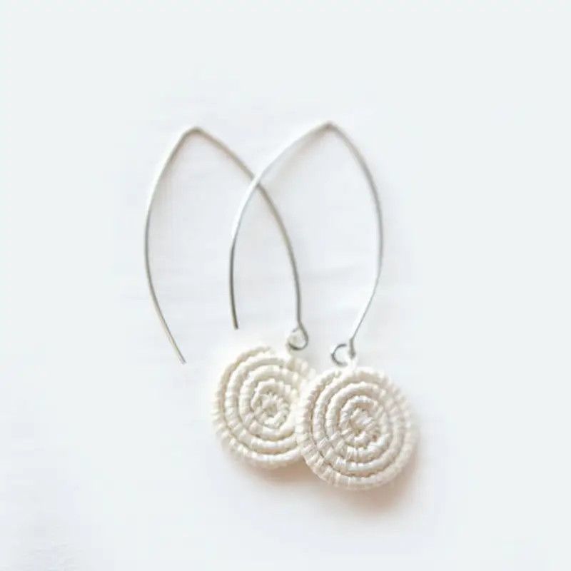 White- Ziga Earrings, Rwanda