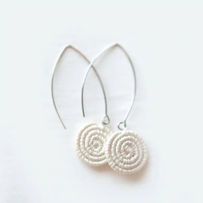 White- Ziga Earrings, Rwanda