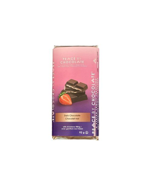 Dark Chocolate and Strawberry Cream Bar, Peace By Chocolate