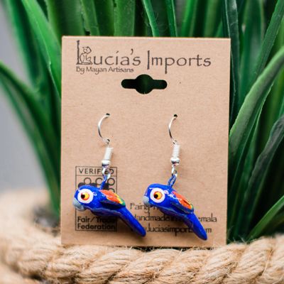 Parrot Ceramic Earring, Guatemala
