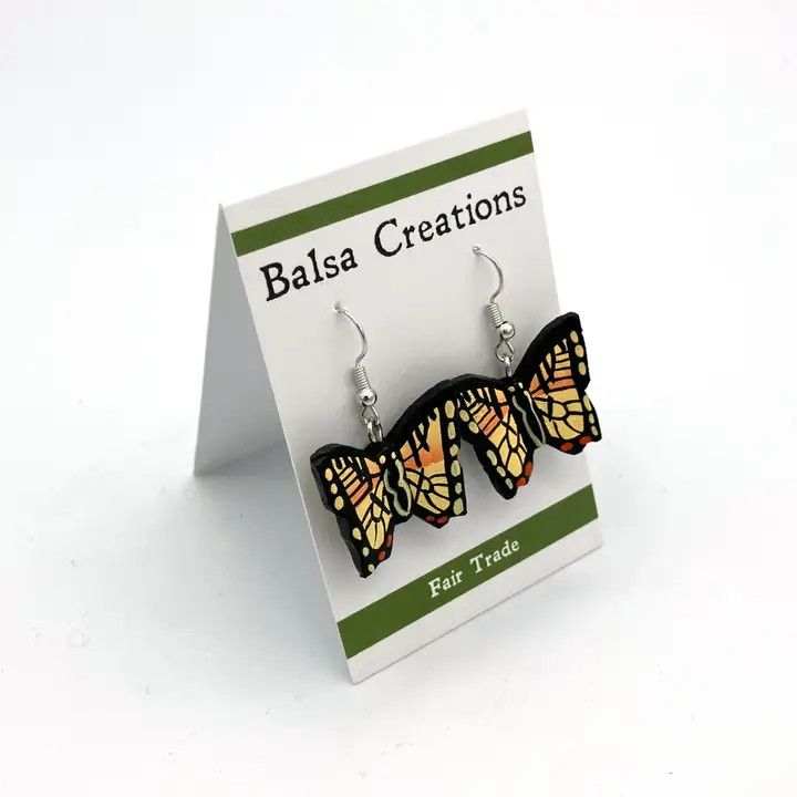 Tiger Swallowtail Balsa Earrings, Nicaragua