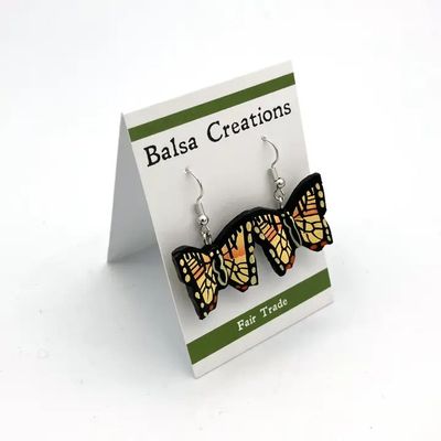 Tiger Swallowtail Balsa Earrings, Nicaragua