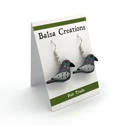 Pigeon Balsa Earrings, Nicaragua