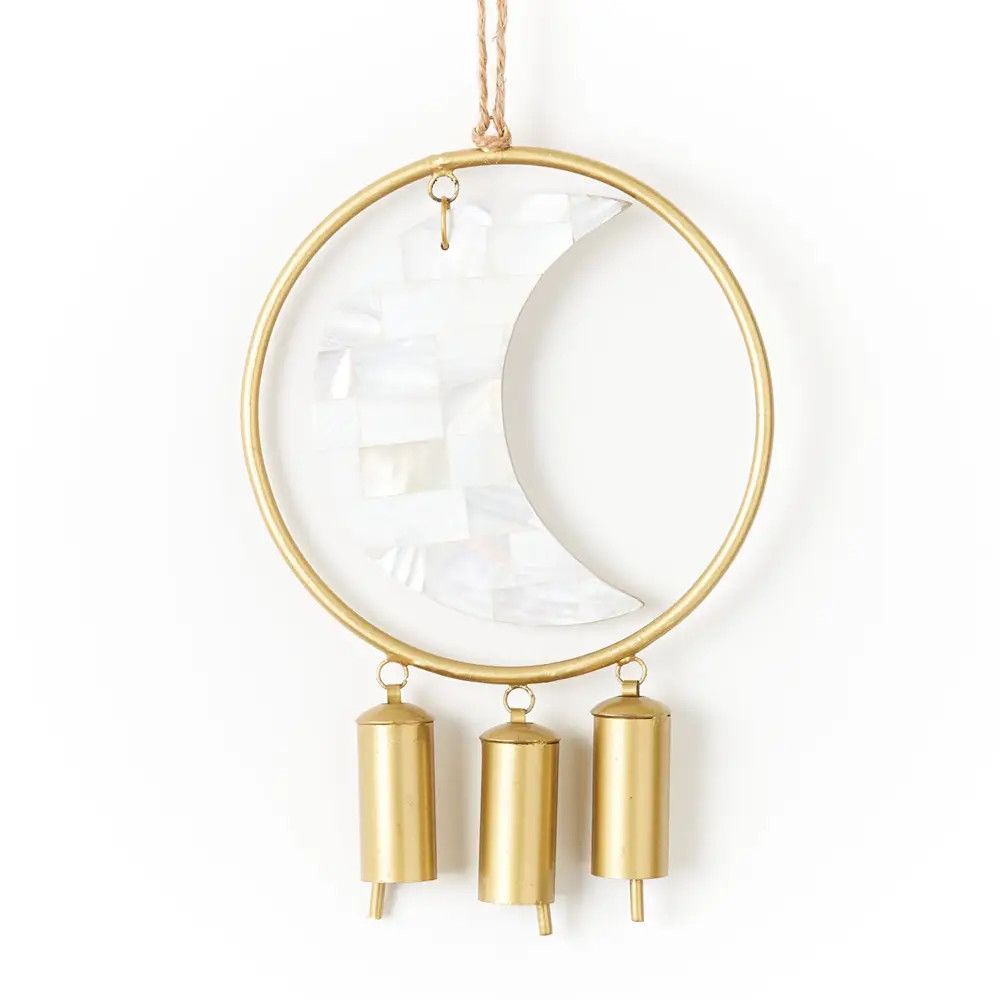 Chayana Large Moon Mother of Pearl Wind Chime, India