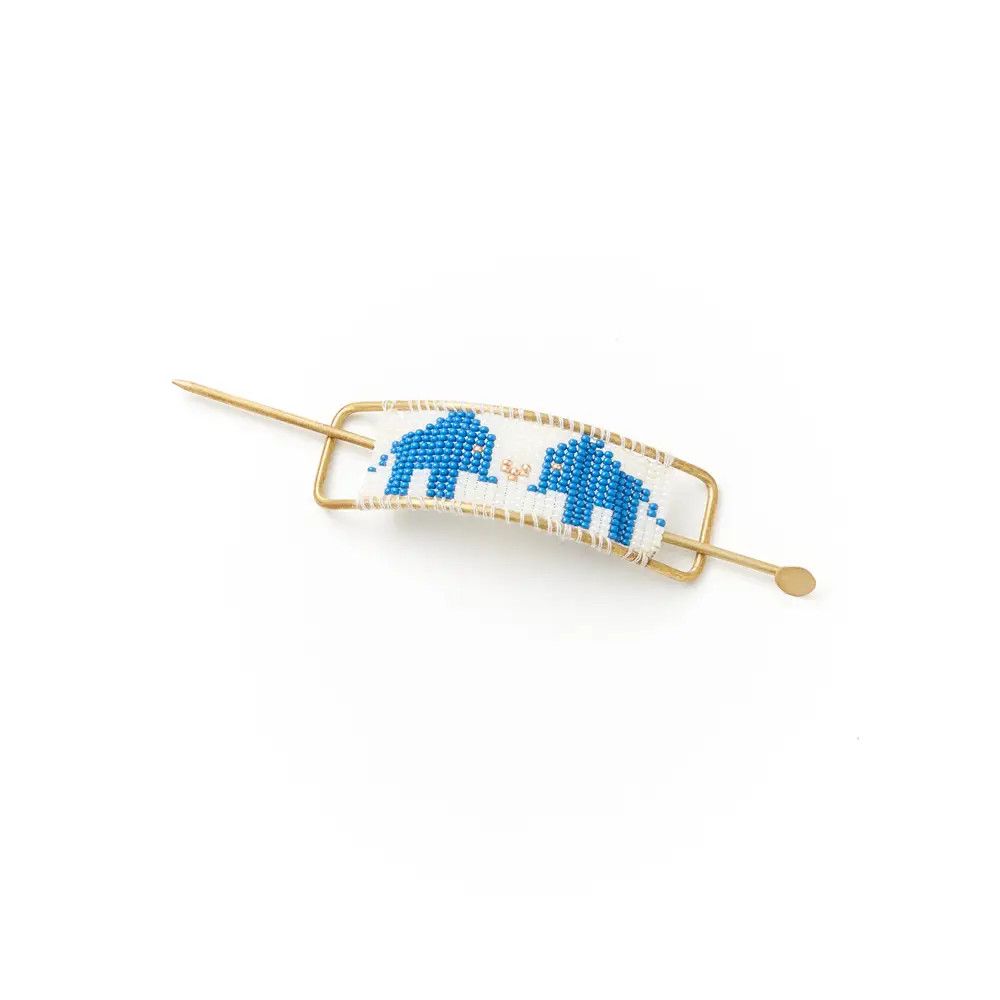 Adiya Beaded Elephant Hair Slide with Stick, India