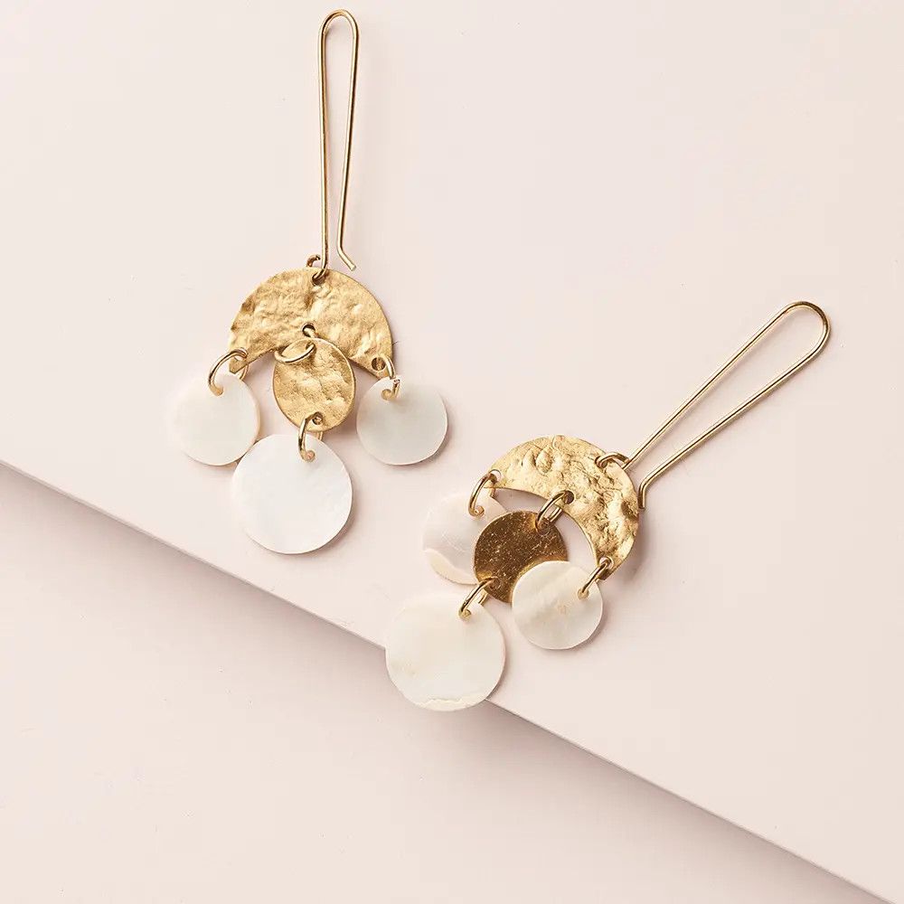 Rajani Mother of Pearl Chandelier Earrings, India