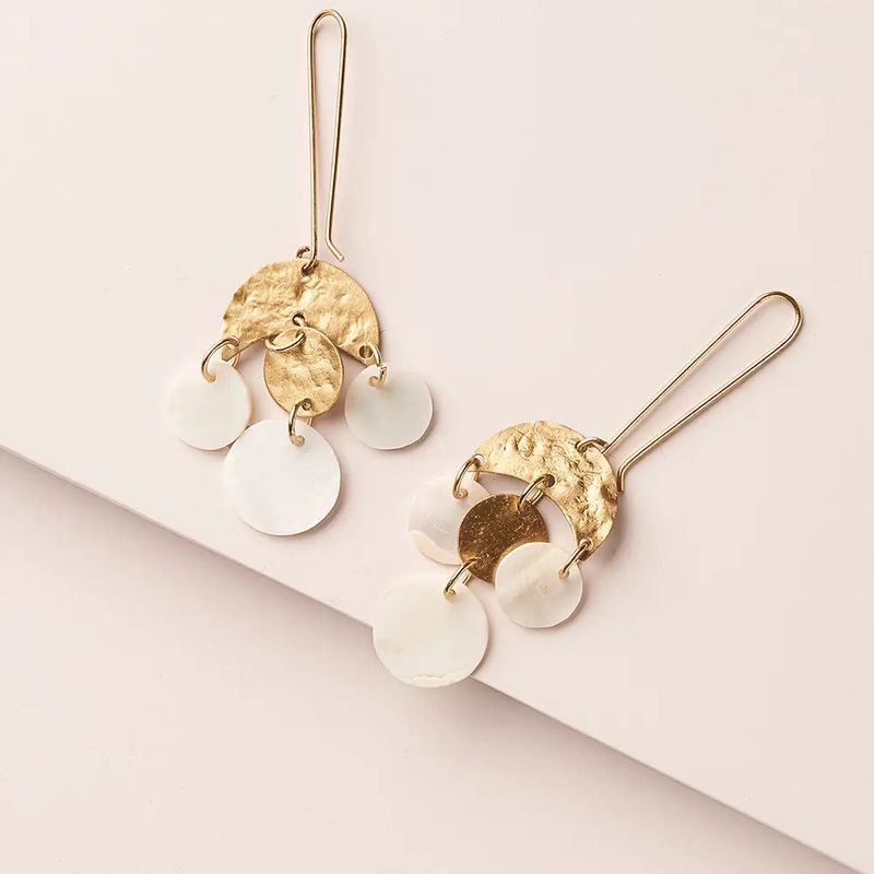 Rajani Mother of Pearl Chandelier Earrings, India