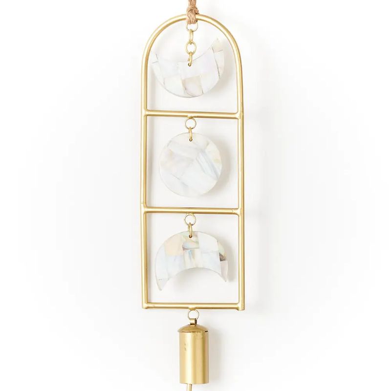 Chayana Moon Phase Mother of Pearl Wind Chime, India