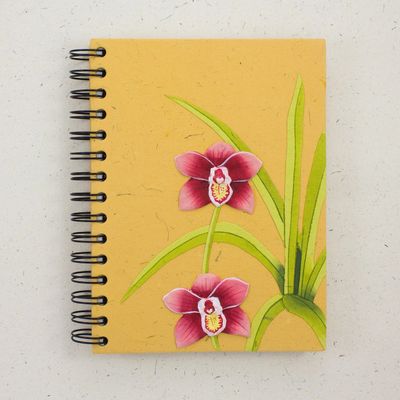 Large Notebook -Sweet Orchid Flower Yellow, Sri Lanka