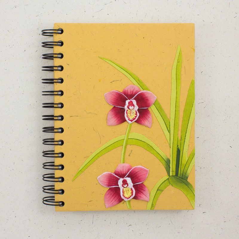 Large Notebook -Sweet Orchid Flower Yellow, Sri Lanka