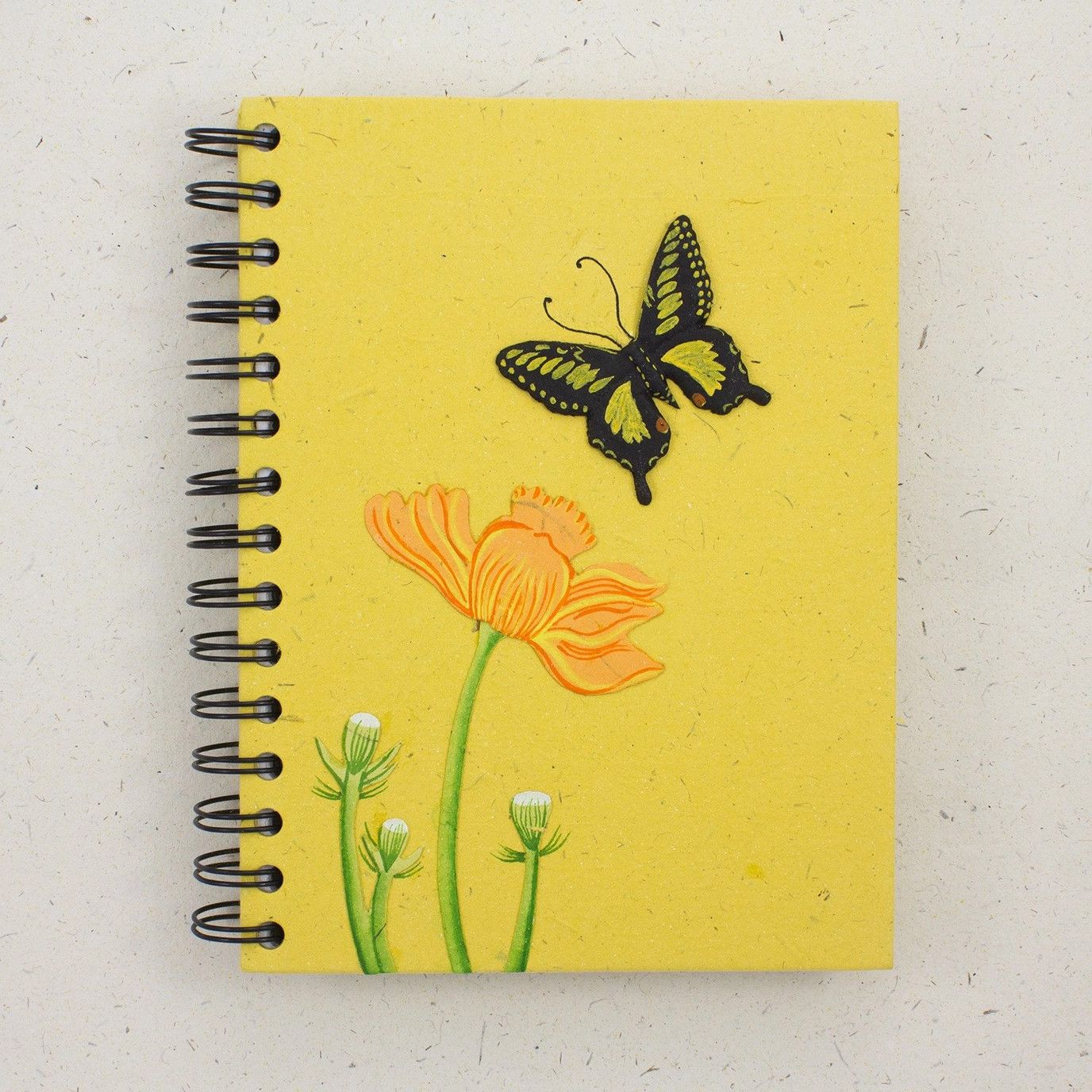 Large Notebook- Butterfly Yellow, Sri Lanka