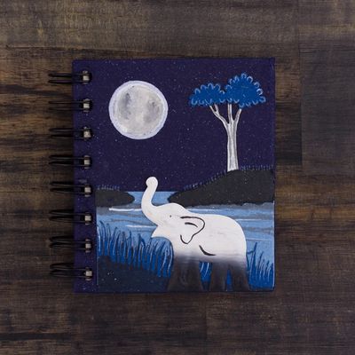 Small Notebook -Elephant Midnight Blue, Sri lanka