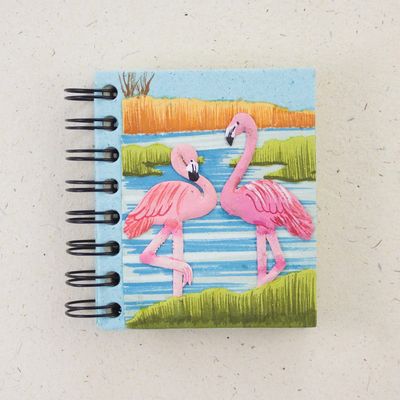 Small Notebook- Flamingos Blue, Sri Lanka