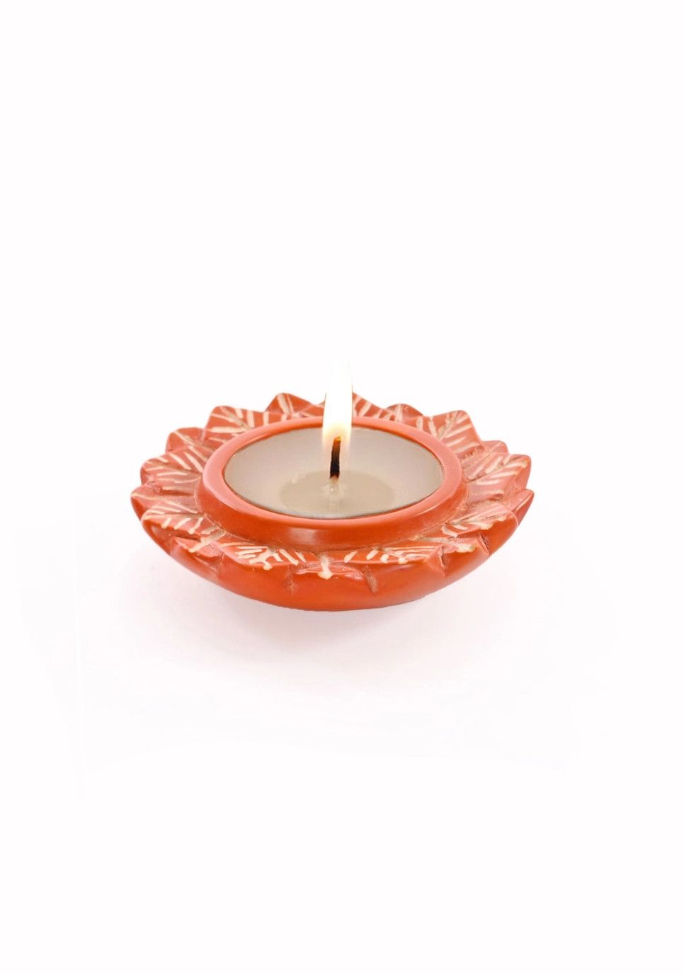 Floral Soapstone Tea Light And Incense Holder, Kenya