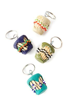 Assorted Colorful African Drum Keychains, Kenya
