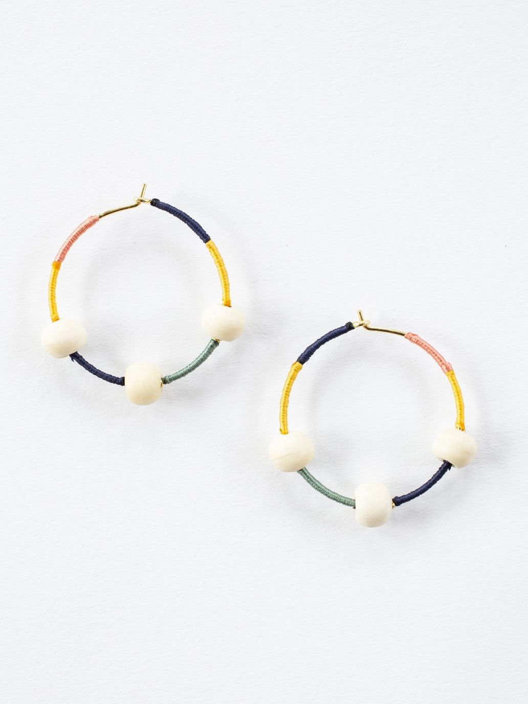 Threaded Hoop Earrings Multicolored, India