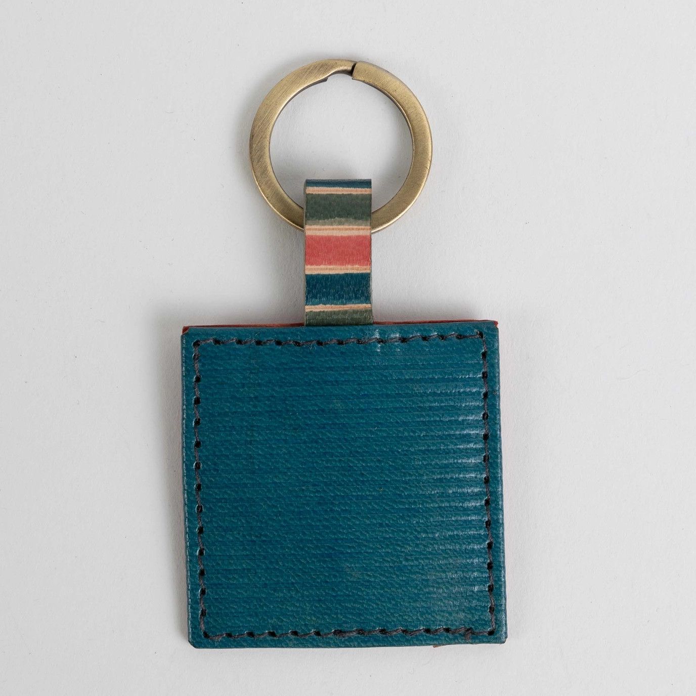Shanti Square Leather Key Ring, India
