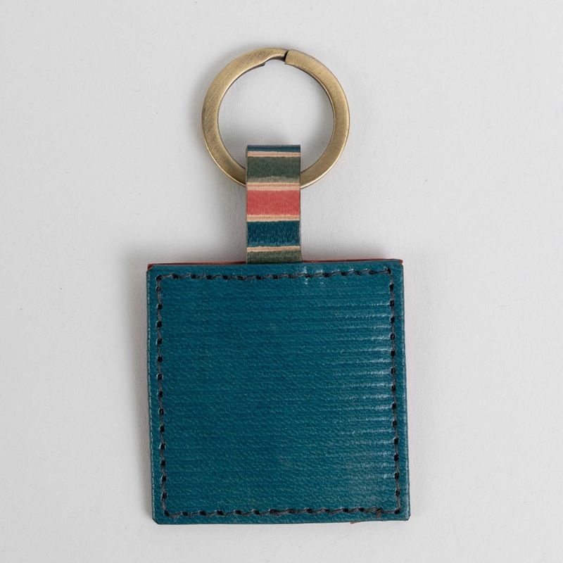 Shanti Square Leather Key Ring, India