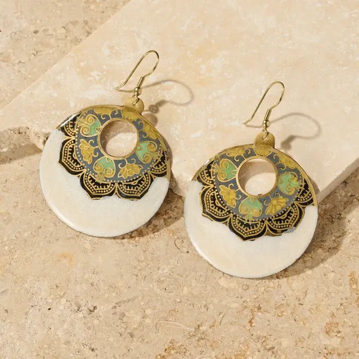 Mandir Enamel Earrings, India