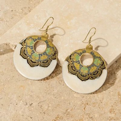 Mandir Enamel Earrings, India