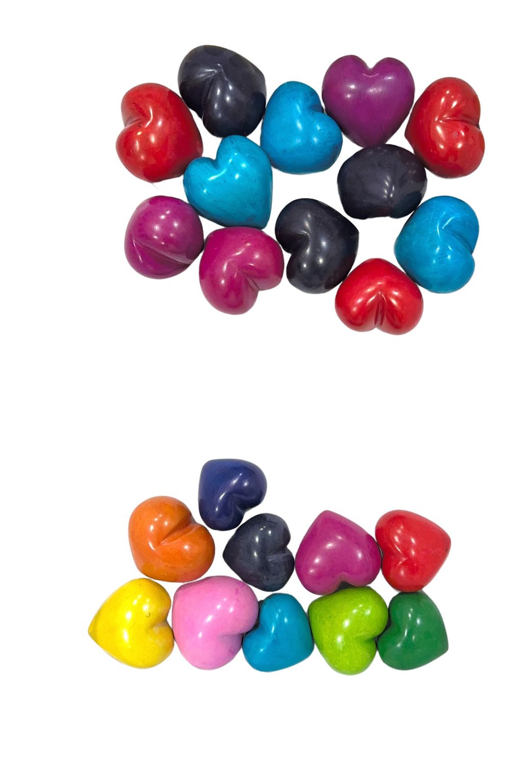 Soapstone Hearts In Assorted Solid Colors Medium, Kenya