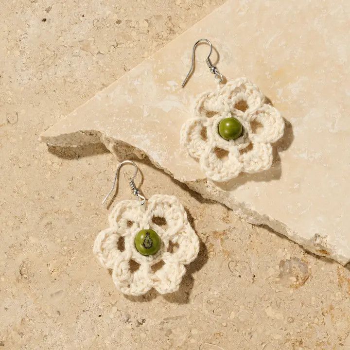 Tipay Cotton Thread Earrings, Ecuador