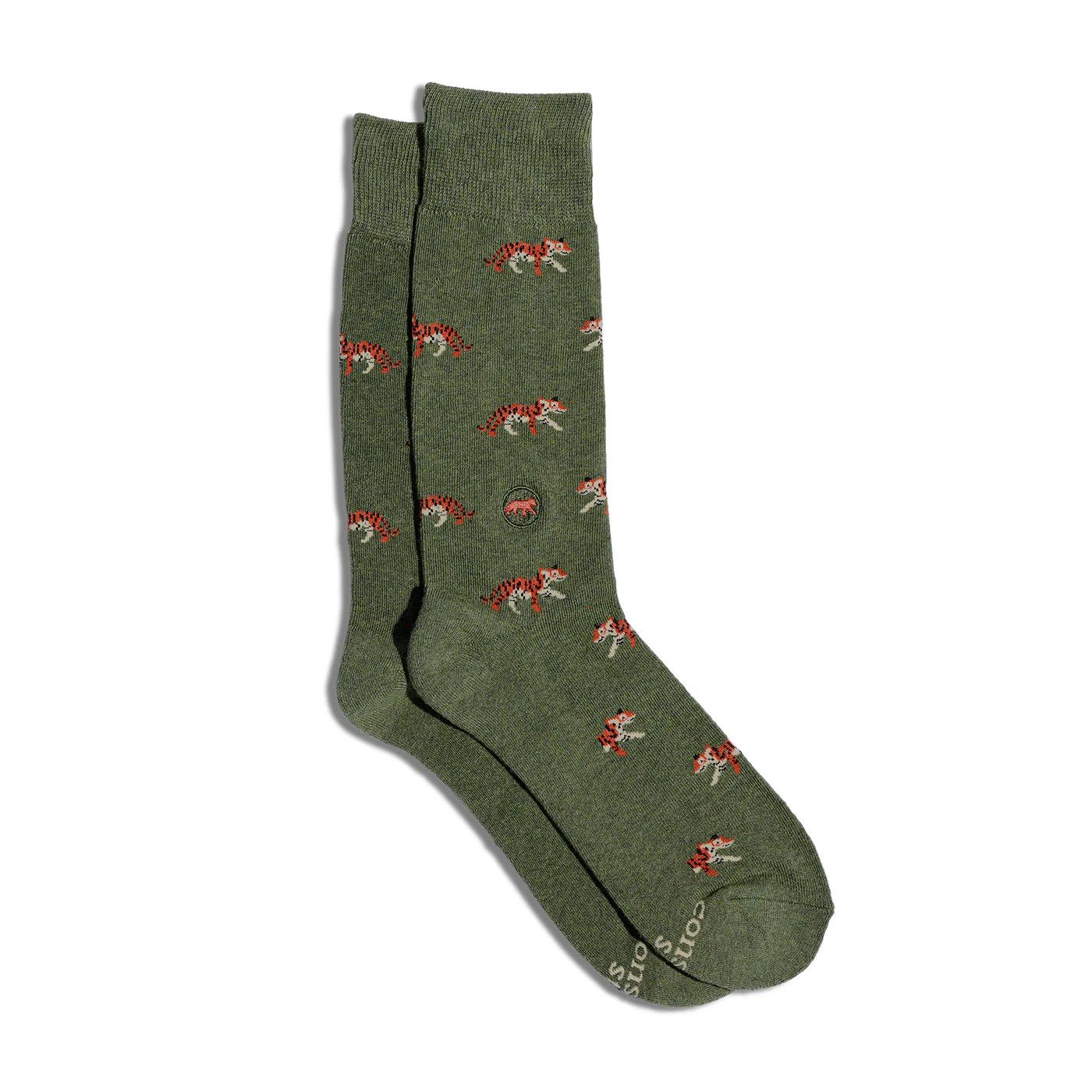Socks that Protect Tigers, Green, Medium
