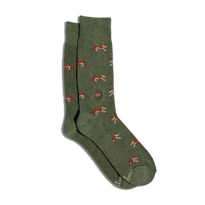 Socks that Protect Tigers, Green, Medium