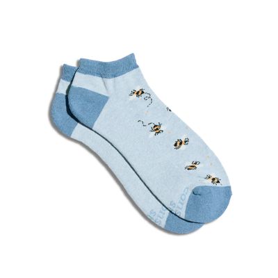 Ankle Socks That Protect Bees, Blue, Small