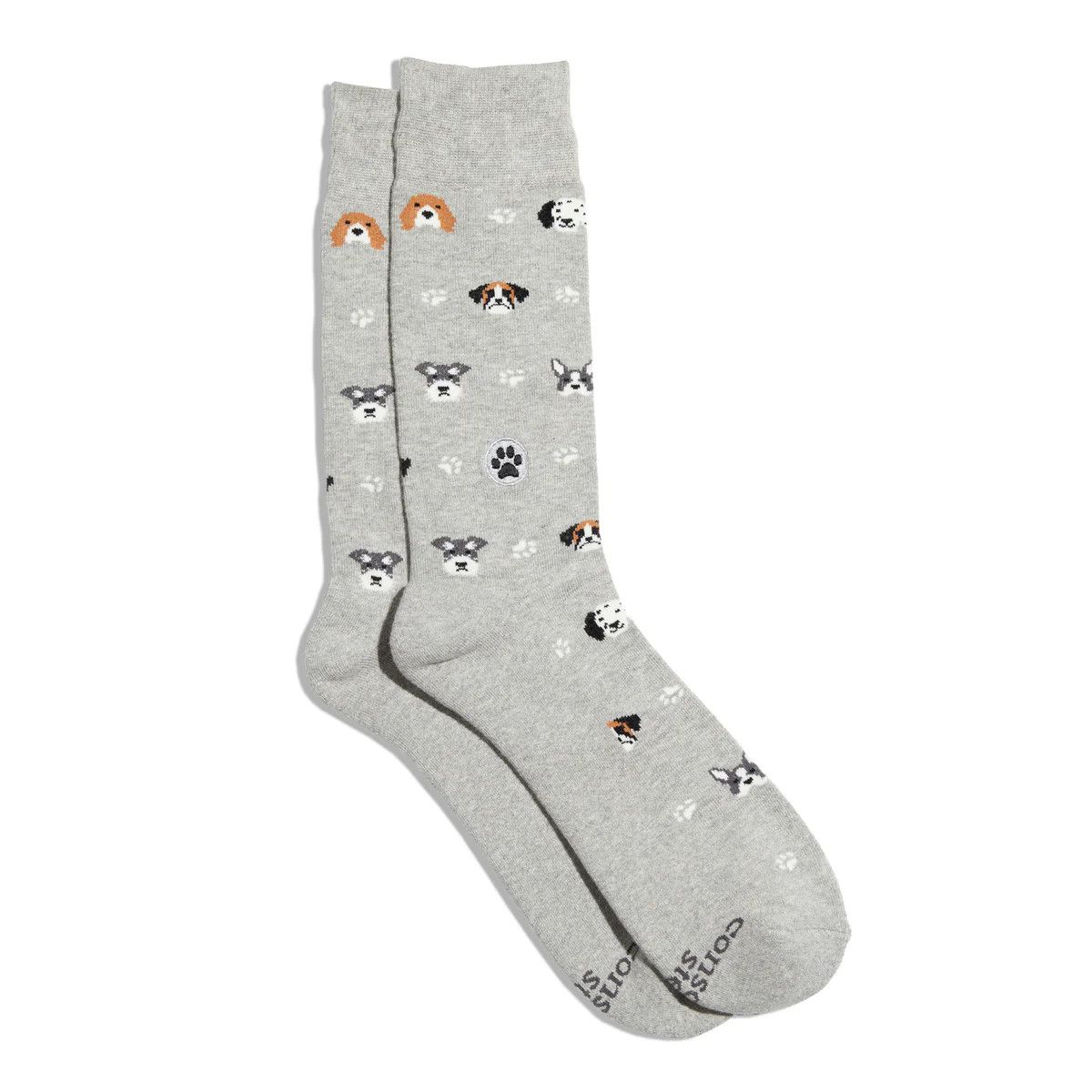 Socks that Save Dogs, Grey, Medium