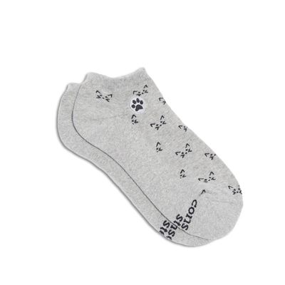 Ankle Socks That Save Cats, Grey, Medium