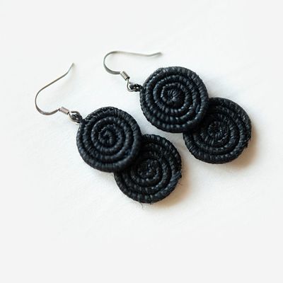 Black- Kimwe Earrings, Rwanda