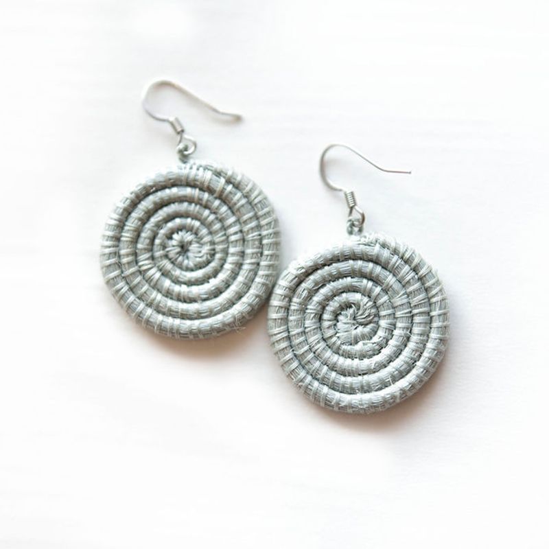 Ice Blue - Small Disc Earring, Rwanda