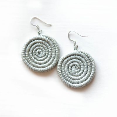 Ice Blue - Small Disc Earring, Rwanda
