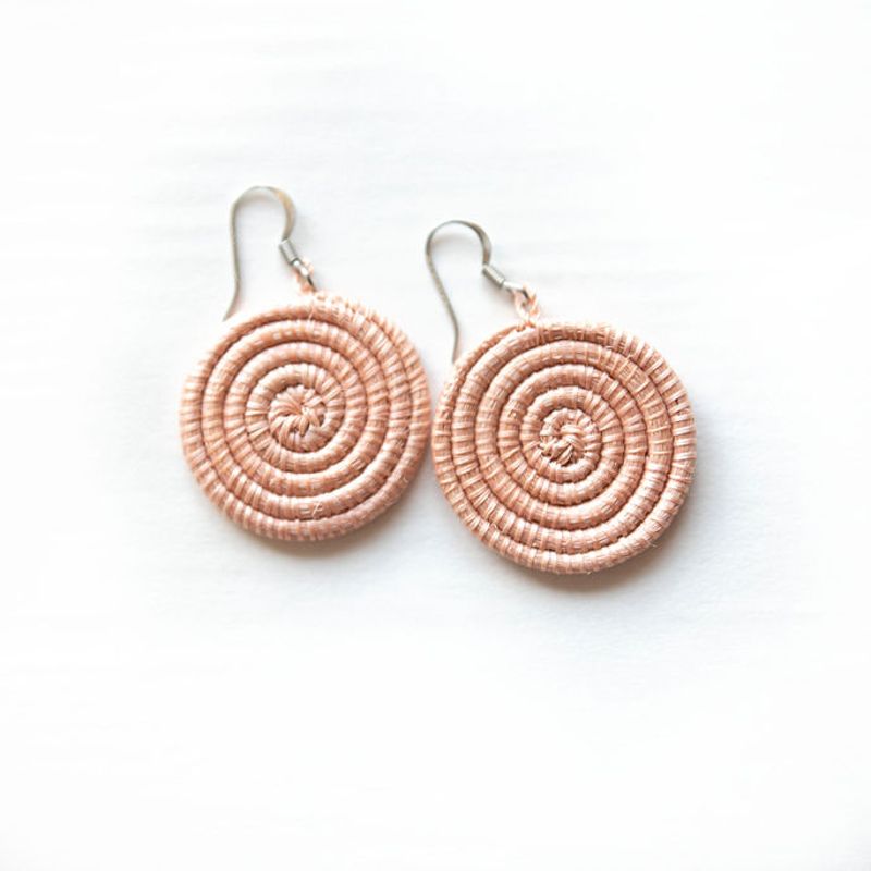 Small-Blush Disc Earrings, Rwanda