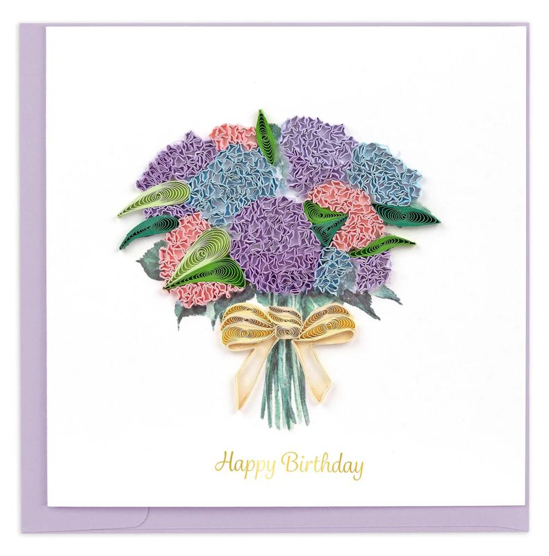 Birthday Hydrangeas Bouquet Quilling Card, Vietnam