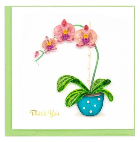 Thank you Potted Orchid Quilling Card, Vietnam