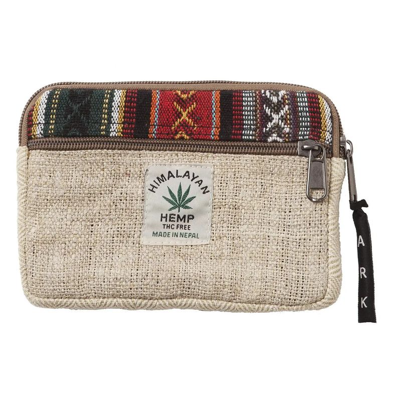 Hemp Zip Pouch Burgundy, Nepal